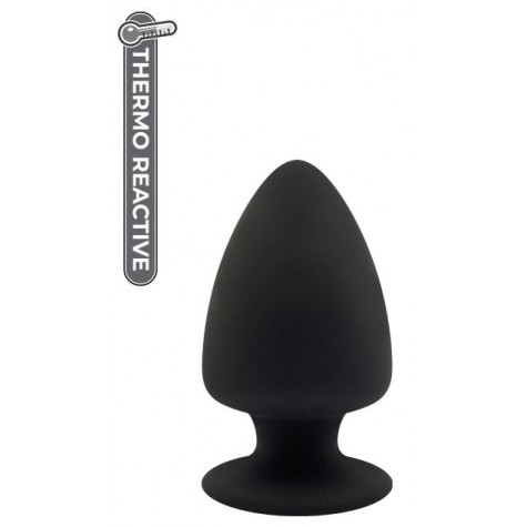 Черная анальная пробка PREMIUM SILICONE PLUG S - 9 см.