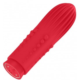 Красная вибропуля Turbo Rechargeable Bullet Lush - 9,8 см.